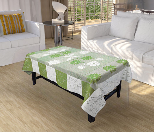 Bigger Fish Poly cotton 40x60 Inch Green 4 Seater Center Table Cover - Premium Quality & Style