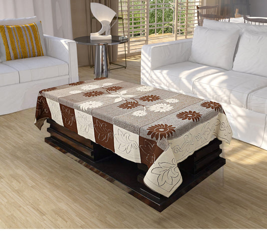 Bigger Fish Poly cotton 40x60 Inch Brown 4 Seater Center Table Cover - Premium Quality & Style