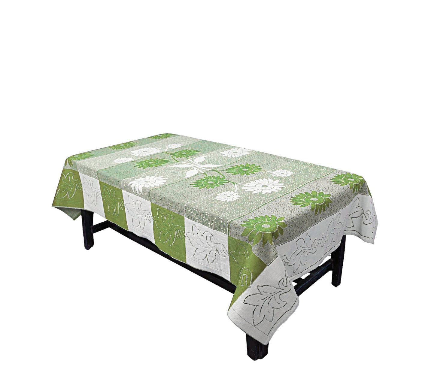 Bigger Fish Poly cotton 40x60 Inch Green 4 Seater Center Table Cover - Premium Quality & Style