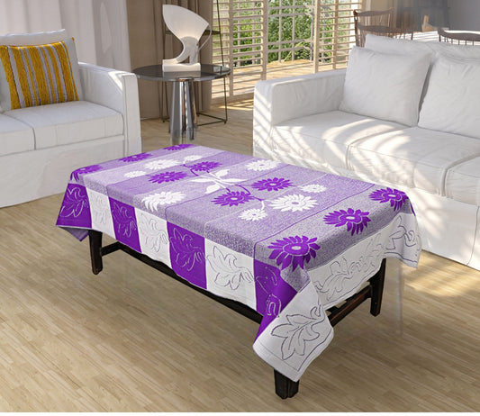 Bigger Fish Poly cotton 40x60 Inch Purple 4 Seater Center Table Cover - Premium Quality & Style